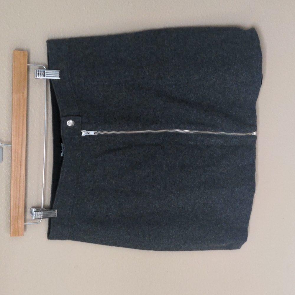 Madewell Wool grey Mini Skirt Size 8 Zipper